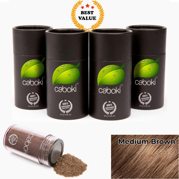 Caboki Hair Fiber, Value Pack 4 (360-Day Supply)  **BEST VALUE**